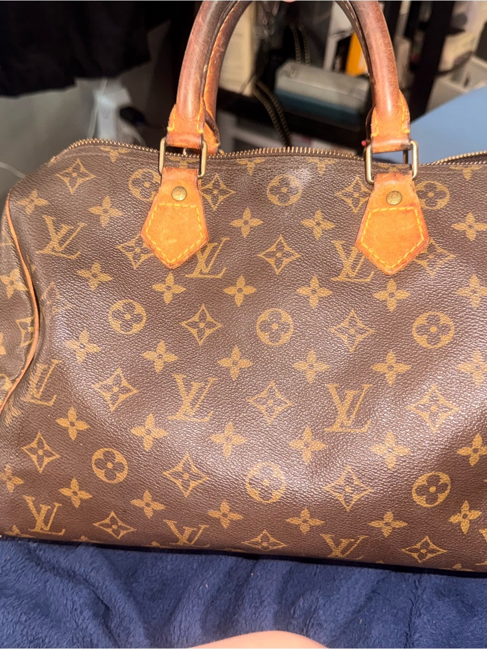 Vintage Louis Vuitton Speedy 30 Monogram Brown Canvas Patina